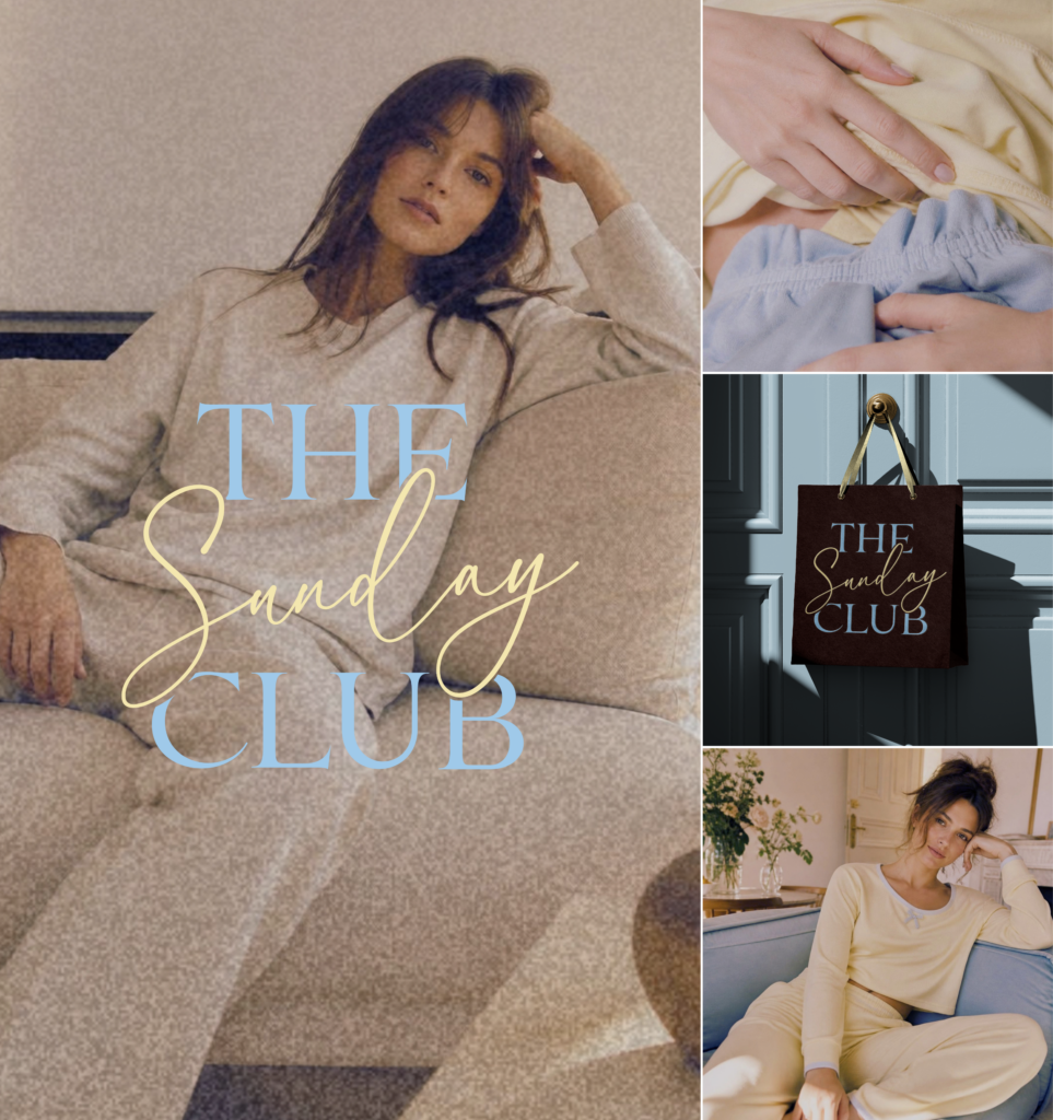 The Sunday Club Branding Portfolio mit Logo, Farbpalette, Packaging und Brand Identity